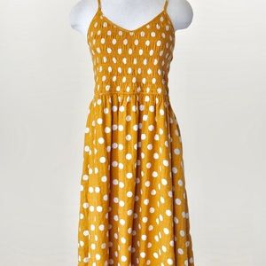 Mustard Yellow Polka Dot Maxi Dress